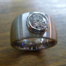 Ring Pt 950 mit Brillant 1 10 ct